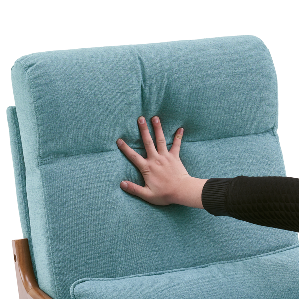 全拆 实木扶手 高背 靠背铁架麻布 青色 室内休闲椅-11