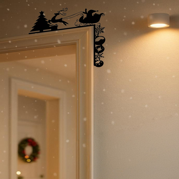 CIFbuy复古铁制雪橇墙饰 乡村农场圣诞墙壁装饰 TikTok、temu下自提-2