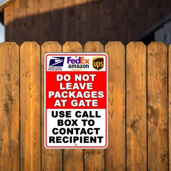 CIFbuy别把包裹放在门口标志 金属做旧复古风告示装饰 家用门厅浴室卧室厨房墙面艺术 (TikTok、temu下自提)-9