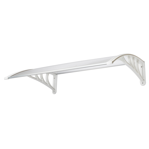 【同款编码：49094033】40*32in 透明板白色支架 雨篷 塑料支架 阳光板 前后铝条-11