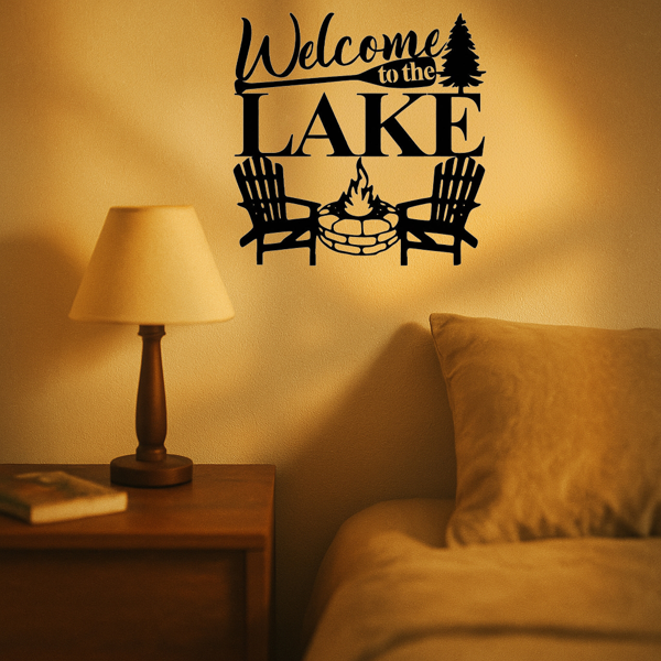 CIFbuy现代抽象湖泊防水防锈铁制墙饰客厅卧室办公室庭院装饰(TikTok、temu下自提)-7