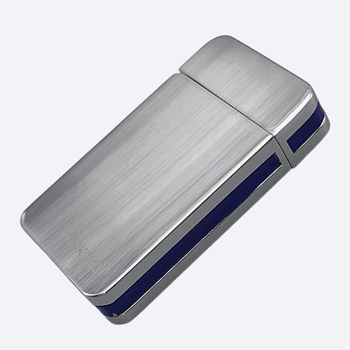 SIKARO®星空* 银面蓝色边条日本设计时尚强力防风打火机雪茄香烟厨房户外可重复充气可调节火焰高度便携式