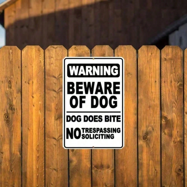 CIFbuy预防犬只提示牌家庭安防户外室内趣味庭院墙面装饰（TikTok、temu下自提）-9