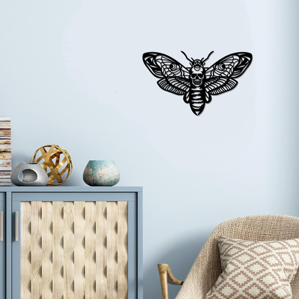 CIFbuy复古飞蛾金属墙饰 哥特与田园风卧室客厅花园装饰品（TikTok、temu下自提）-3