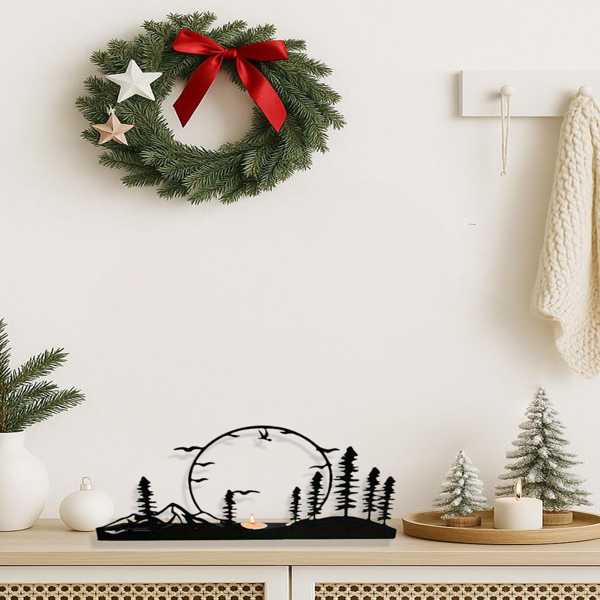 CIFbuy现代鹿角烛台套件 双只装 农场风格家居装饰品（TikTok、temu下自提）-3