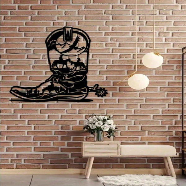 CIFbuy哥特黑金属靴墙挂装饰室内外金属艺术雕塑(TikTok、temu下自提)-3