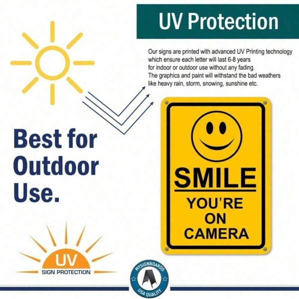 CIFbuy VIGI 家用闭路电视监控警示标志 耐用金属安全摄像头标志 适用于户外及室内、防雨的铝制墙面标志（TikTok、temu 代收服务）-7