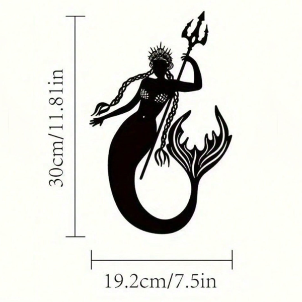 CIFbuy精美美人鱼与海王金属浮雕装饰画 神话亚特兰蒂斯手工艺墙饰 家居客厅玄关挂件(TikTok、temu下自提)-8