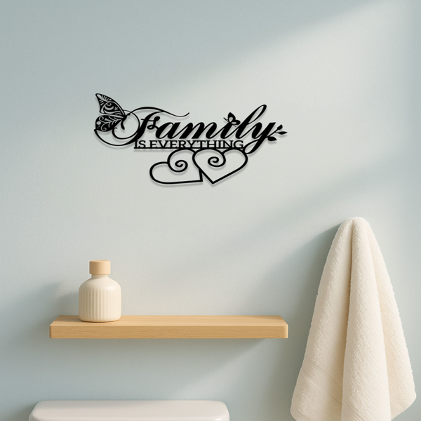 CIFbuy家庭就是一切金属标志简约墙壁艺术客厅卧室装饰 TikTok temu下自提-8