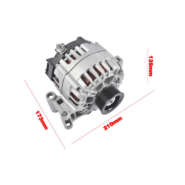 发电机 130A 12V Clockwise Rotation Alternator with 6-Groove Pulley Fits for 2006 Hummer H3 Adventure Base Luxury 3.5L L5-6