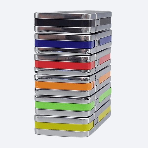 SIKARO®星空* 银面红色边条日本设计时尚强力防风打火机雪茄香烟厨房户外可重复充气可调节火焰高度便携式-8