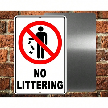 CIFbuy 优质商用禁丢垃圾指示牌 防风雨耐用不褪色 (TikTok、temu下自提)