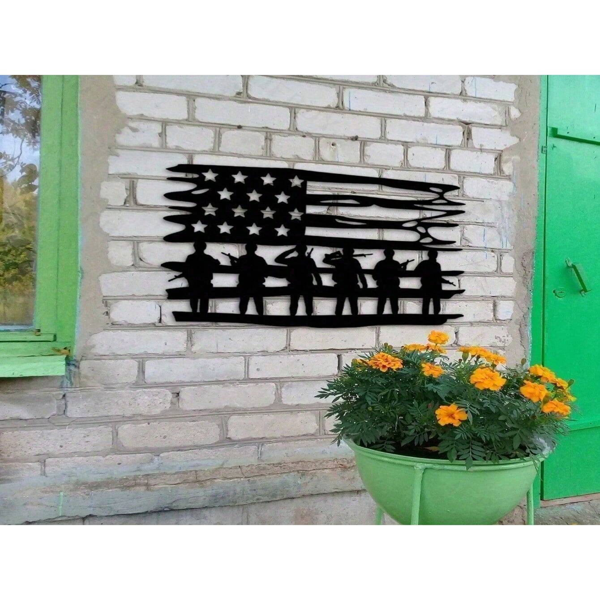 CIFbuy复古美国旗3件套墙面装饰铁制爱国星条自由女神家居礼品（TikTok、temu下自提）-3