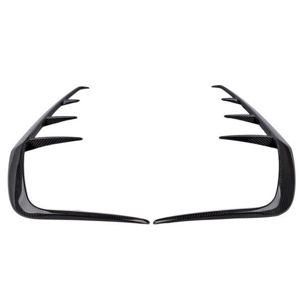 保险杠风口装饰 2Pcs Real Carbon Rear Bumper Splitter Fin Fits for INFINITI Q60 Coupe 2016-2020-1