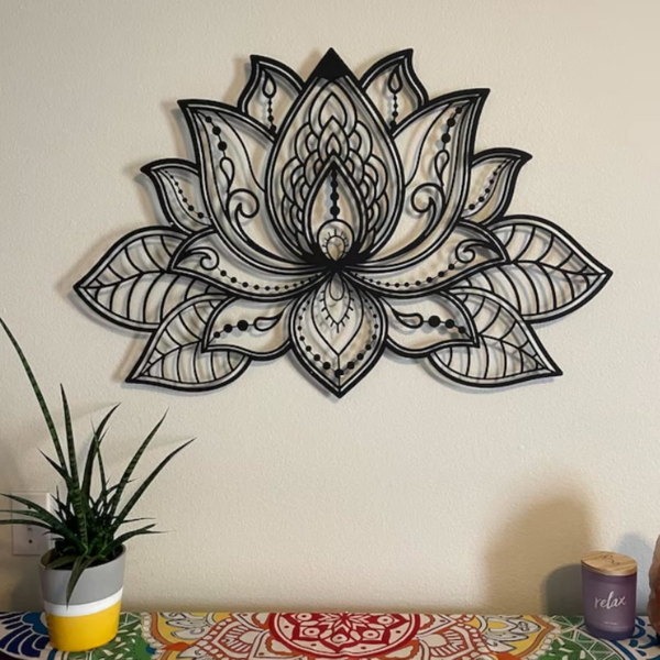 CIFbuy波西米亚黑色曼荼罗铁制墙面装饰禅意瑜伽空间挂饰 (TikTok、temu下自提)-5