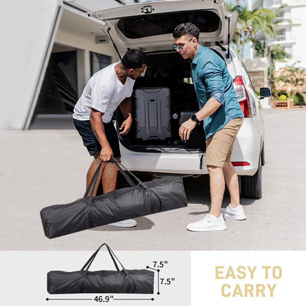 6.5X6.5FT 卡其色 4围(2围2门)  折叠棚 210D牛津布 白色喷塑钢管 配拎包-11