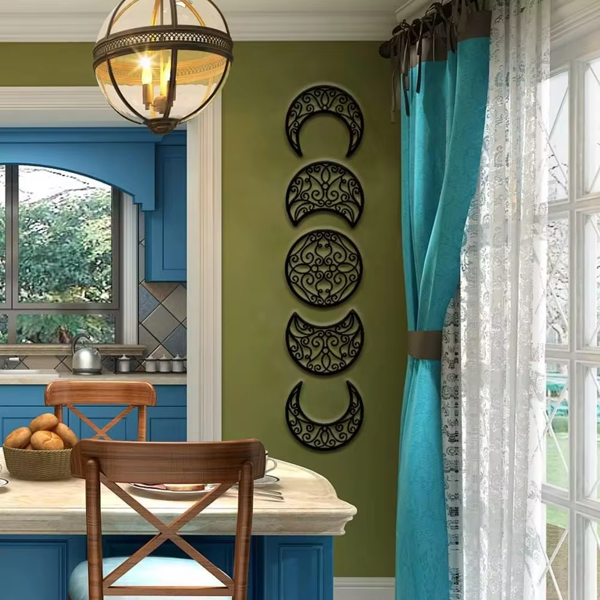 CIFbuy五件套新月壁挂铁制装饰组合客厅卧室浴室伊斯兰家居饰品（TikTok、temu下自提）-1
