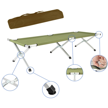 行军床 户外露营床，折叠轻便床，便携式露营床，带便携包，适合成人徒步狩猎旅行 墨绿色