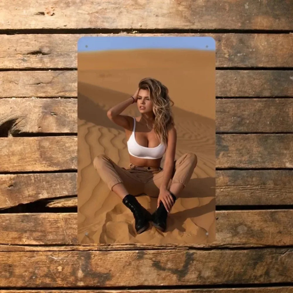 CIFbuy男士空间铝制装饰牌 性感女郎墙面海报 酒吧咖啡厅办公室车库家居装饰（TikTok、temu下自提）-5