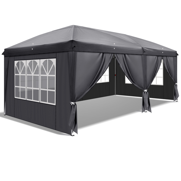 10*20ft  深灰色  6片面-4个窗  28/22MM脚管 10X20MM交叉杆  折叠棚 210D牛津布  喷塑铁管  配拎包 便携-8