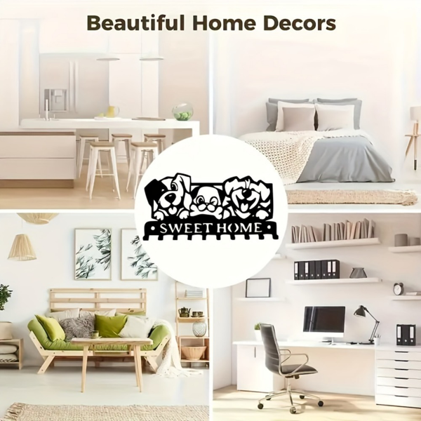 CIFbuy哥特风墙面挂钩套装 复古工业风格壁挂收纳架 厨房浴室玄关卧室多用挂衣钩(TikTok、temu下自提)-7