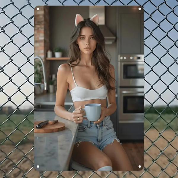 CIFbuy白铝制厨房猫耳饰品装饰艺术画（TikTok、temu下自提）-1