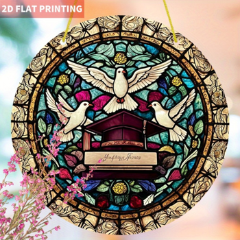 CIFbuy七彩亚克力和平鸽毕业阳光捕手彩色窗户悬挂装饰品（TikTok、temu下自提）