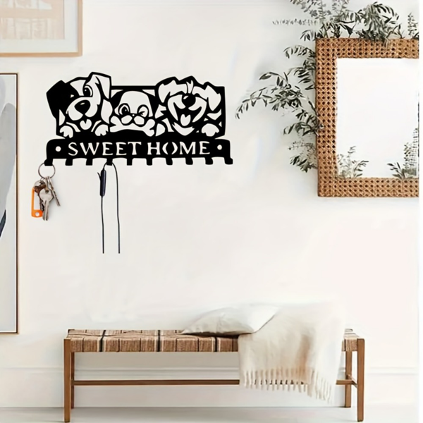 CIFbuy哥特风墙面挂钩套装 复古工业风格壁挂收纳架 厨房浴室玄关卧室多用挂衣钩(TikTok、temu下自提)-8