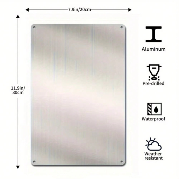 CIFbuy 请先敲门再进入 用于店铺、仓库、施工场地防护的金属标识牌（TikTok、上门取货服务）-4