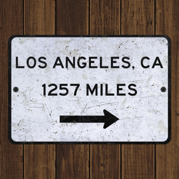 CIFbuy洛杉矶定制城市距离标识牌 个性化纪念品旅游礼品金属复古牌(TikTok、temu下自提)