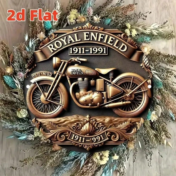 CIFbuy复古金属圆牌经典机车绘画墙饰（TikTok、temu下自提）-4