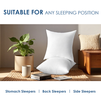 双只装大号抱枕芯，20英寸见方。填充扎实，不易塌陷，为阅读或观影提供可靠腰背支撑。白色基础款，简约实用，可直接使用，也易于搭配不同面料和颜色的枕套。