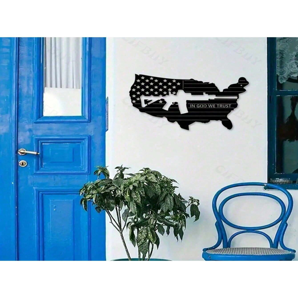 CIFbuy复古美国旗3件套墙面装饰铁制爱国星条自由女神家居礼品（TikTok、temu下自提）-5