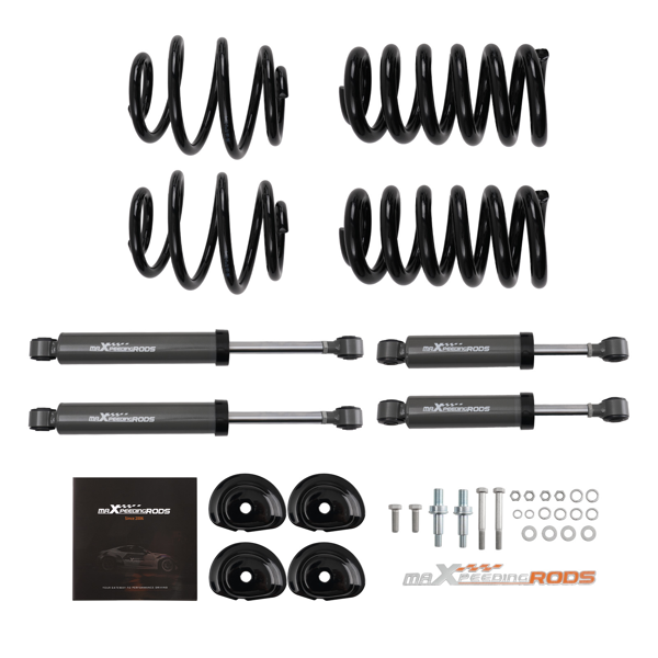 前3英寸后5英寸降低高度弹簧套件（含减震器），适用于1963-1972款雪佛兰C10。-1