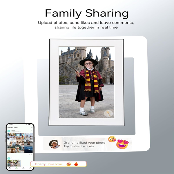 Homture AI智能相框，10.1英寸数字相框搭载AI照片动态效果，1080P全高清触控屏WiFi相框，让老照片焕发新生，无限免费云存储，献给家人与挚爱的心意之礼-4