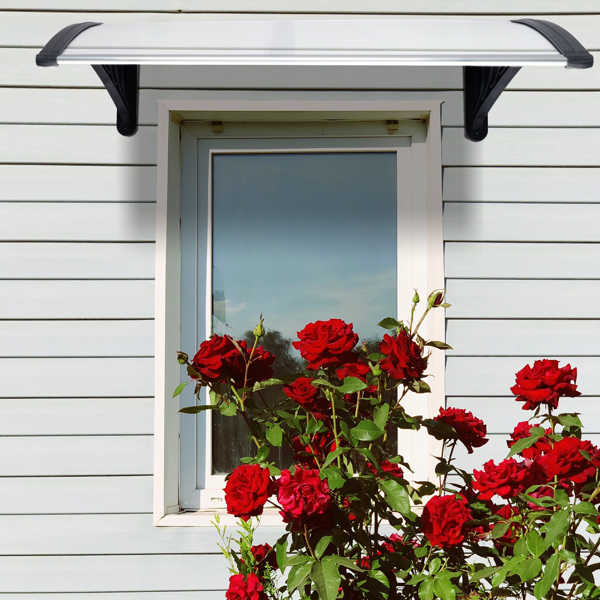 【同款编码：29975683】40*38in 透明板黑色支架 雨篷 塑料支架 阳光板 前后铝条-21