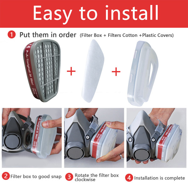 1个7in1半口罩，包括两个过滤器-面罩（未经NIOSH批准）(物流仅支持发USPS，TK/TEMU仅自提)-4