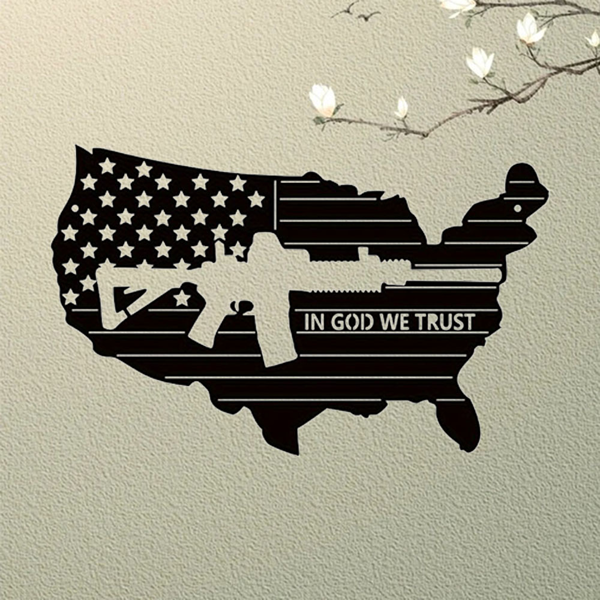 CIFbuy复古做旧美国国旗金属墙面装饰铁制挂件(TikTok、temu下自提)-5