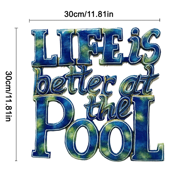 CIFbuy热带海滨夏日装饰铁制泳池壁挂艺术（TikTok、temu下自提）-5