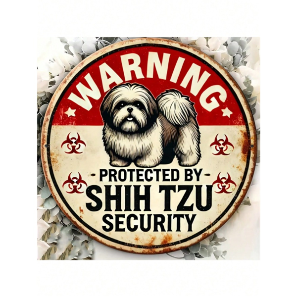 CIFbuy复古史努比狗狗安全金属圆形标志牌艺术墙装饰（TikTok、temu下自提）-8