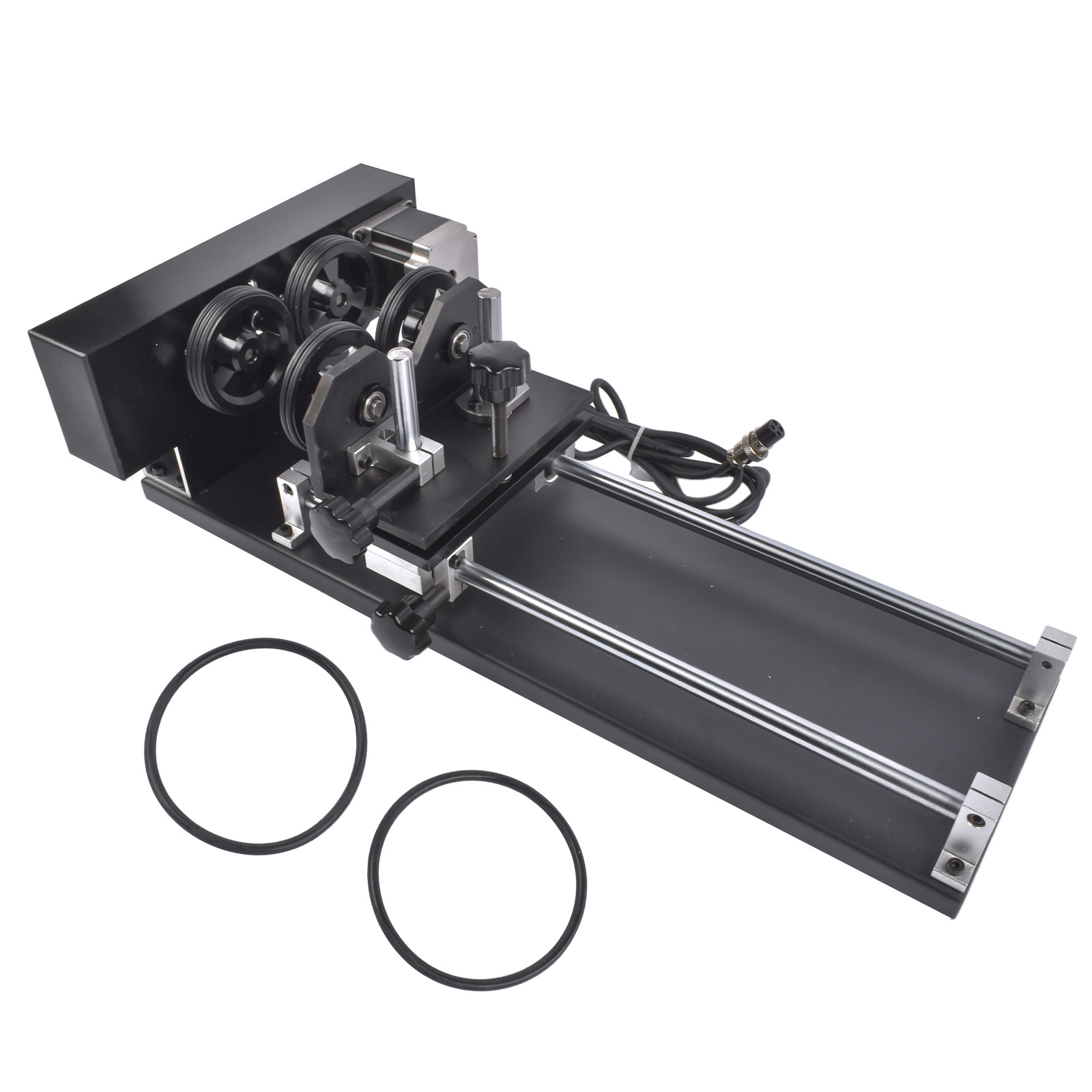 4-Wheel Rotary Axis Attachment 2-Phase Stepper Motor Fits for 50W-130W CO2 Laser Engraving Machines