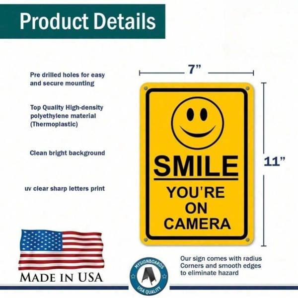 CIFbuy VIGI 家用闭路电视监控警示标志 耐用金属安全摄像头标志 适用于户外及室内、防雨的铝制墙面标志（TikTok、temu 代收服务）-9