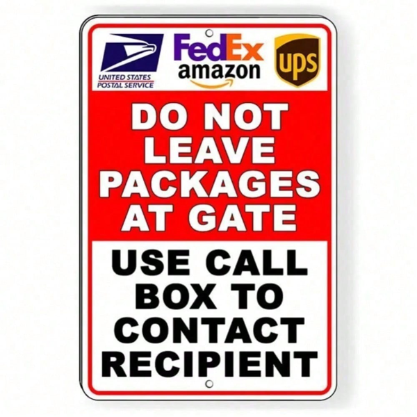 CIFbuy别把包裹放在门口标志 金属做旧复古风告示装饰 家用门厅浴室卧室厨房墙面艺术 (TikTok、temu下自提)-7