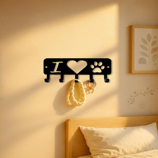 CIFbuy时尚黑色金属壁挂钩现代玄关衣帽架节省空间(TikTok、temu下自提)-5