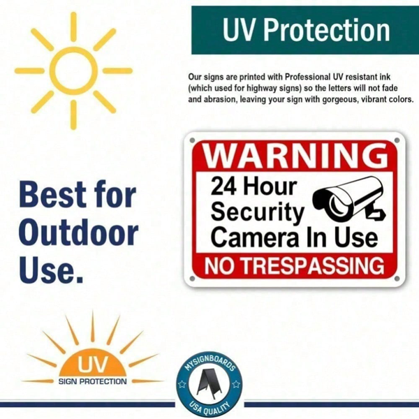 CIFbuy 24小时监控视频告示牌防非法入侵坚固户外安防标牌（TikTok、temu下自提）-7