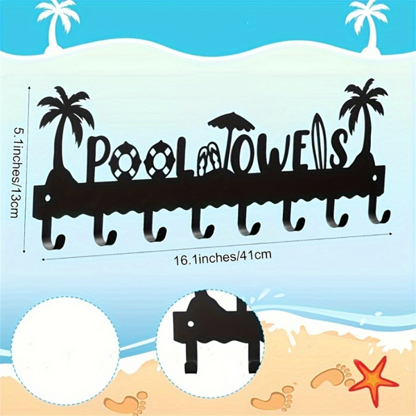 CIFbuy坚固现代黑色壁钩 节省空间毛巾浴袍挂架 壁挂式浴室卧室厨房玄关收纳(TikTok、temu下自提)-6