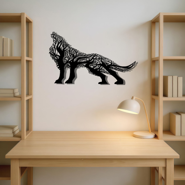 CIFbuy哥特狼嚎铁制墙饰 立体艺术雕塑 客厅书房办公室装饰(TikTok、temu下自提)-5