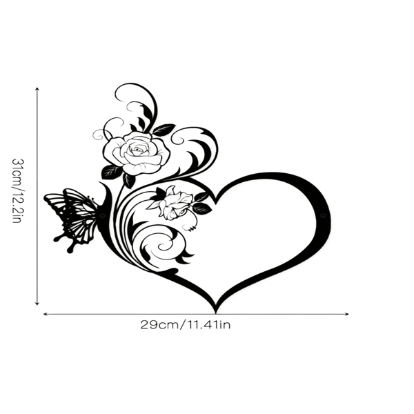 CIFbuy复古玫瑰蝴蝶心形铁艺墙饰 客厅卧室装饰品（TikTok、temu下自提）-1