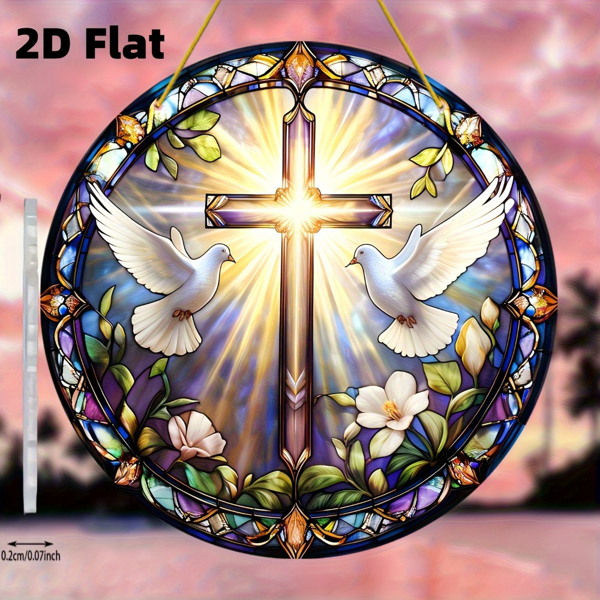 CIFbuy多彩亚克力十字窗饰挂件 家居室内外悬挂装饰氛围吊坠(TikTok、temu下自提)-1