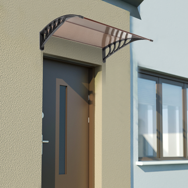 【同款编码：70596693】40*38in 棕色板黑色支架/全棕色铝条 雨篷 塑料支架 阳光板-20